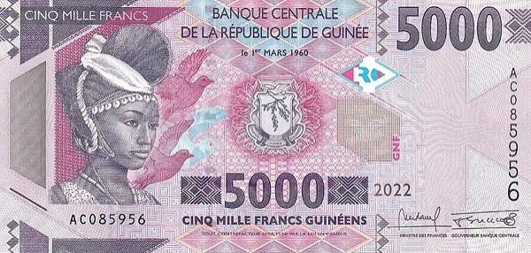 (893) ** PNew (PN49d) Guinea - 5000 Francs (2022)